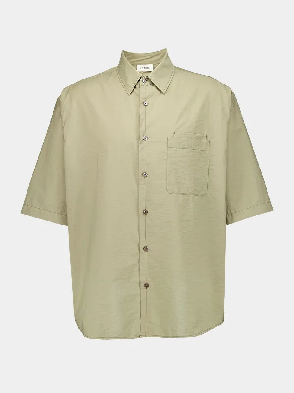 Women's clothing presents-Smoky Green Double Pocket Shirt