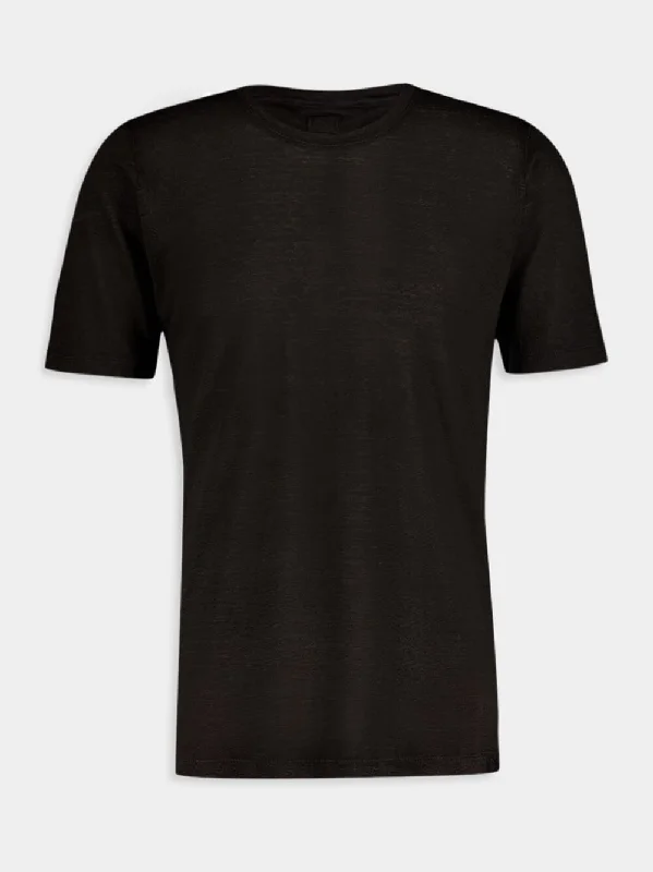 Women's clothing mood-lift-Black Linen T-Shirt