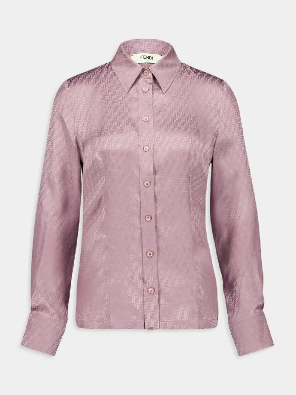 Women's clothing seasonal vibe-Mauve Pink Silk Shirt