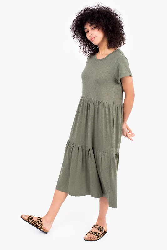 Short sleeve breezy dresses-Everly Jersey Dress