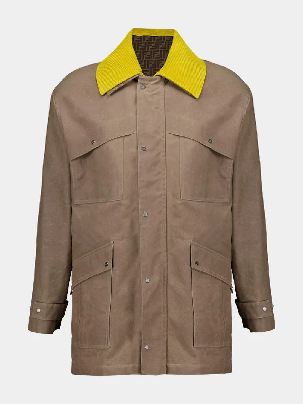 Women's clothing fit guide-Beige Waxed Cotton Blouson