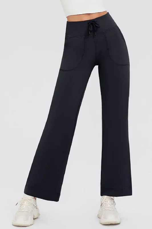 Bottoms with cuffs-Basic Bae Full Size Drawstring High Waist Pants with Pockets