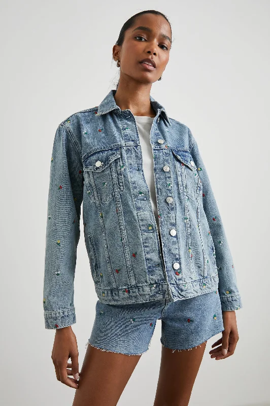 Jackets luster vibe-GROVE BOYFRIEND TRUCKER JACKET - FLOWER FIELD