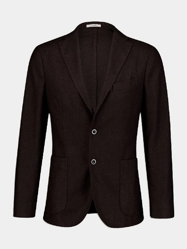 Women's clothing long-lasting-Single-Breasted Wool-Blend Blazer