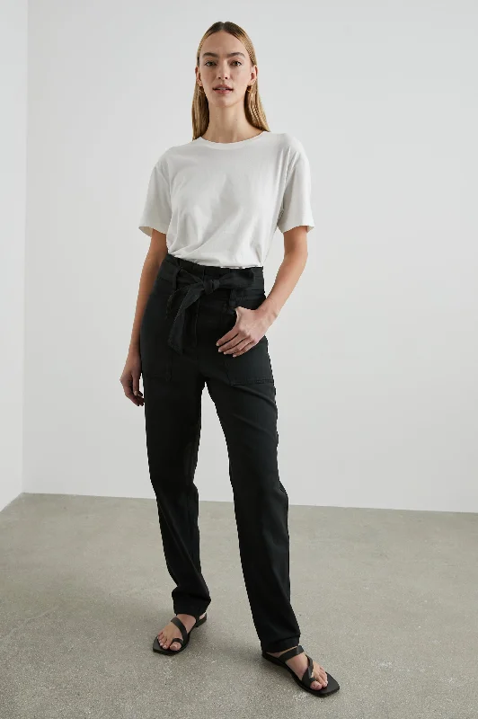 Bottoms with belts-ACHILLES PANT - WASHED BLACK