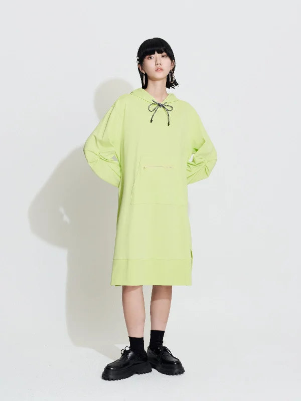 Geometric chic dresses-Oversize Hoody Dress