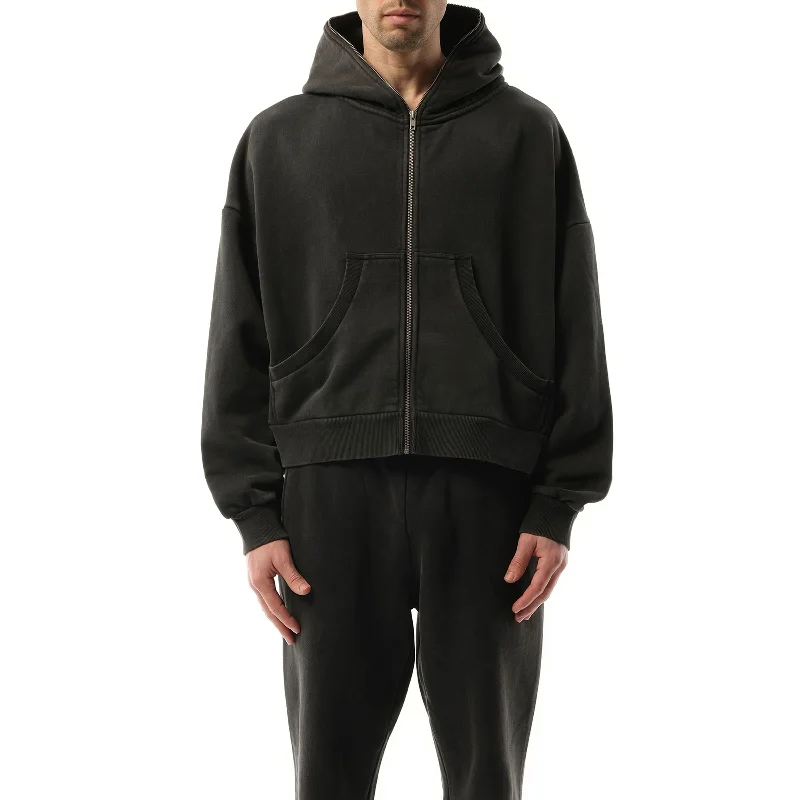 Petite hoodies & sweatshirts-Eternal Zip Hoodie in Washed Black