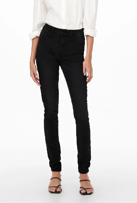 Bottoms with coffee outfits-JDY TULGA HW SKINNY FIT JEANS