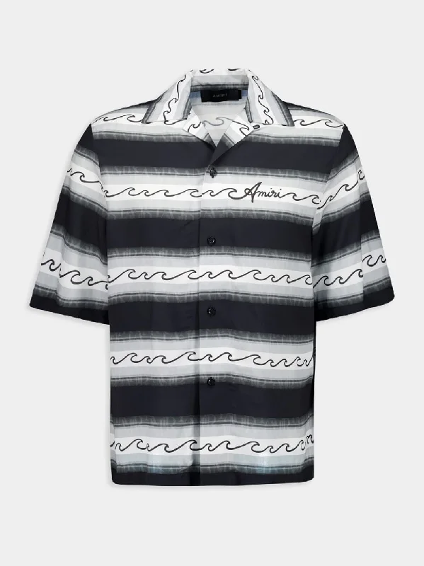 Women's clothing ombre styles-Baja Wave Striped Shirt