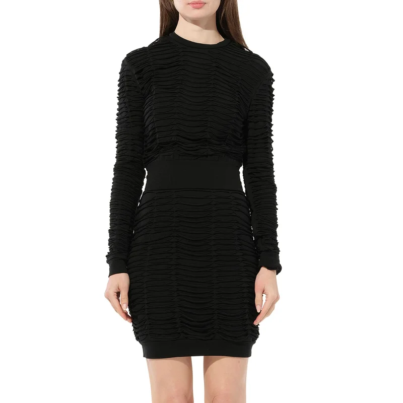 Silver shine dresses-Knit Dress in Black