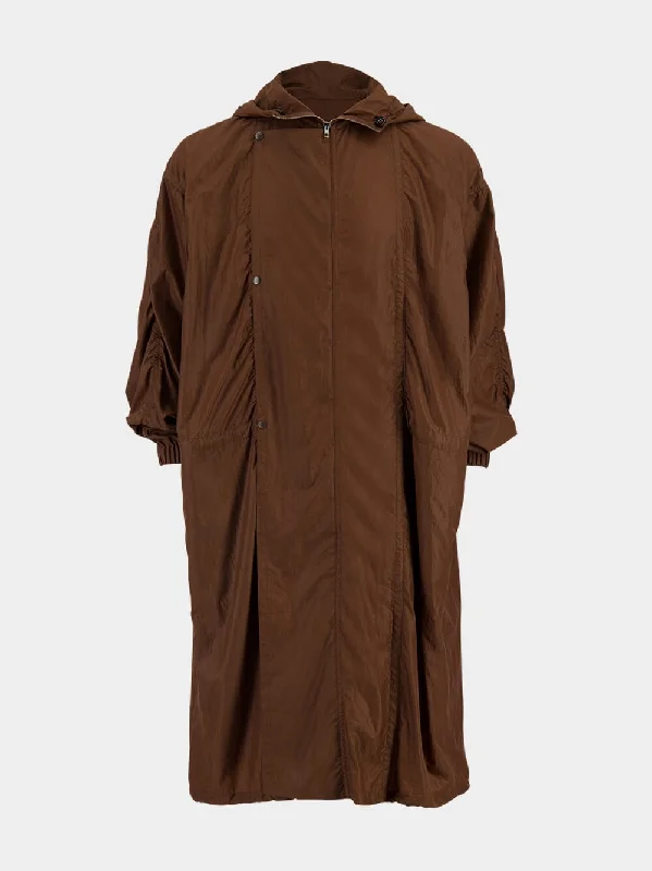 Women's clothing budget buys-Brown Nylon Oversized Parka