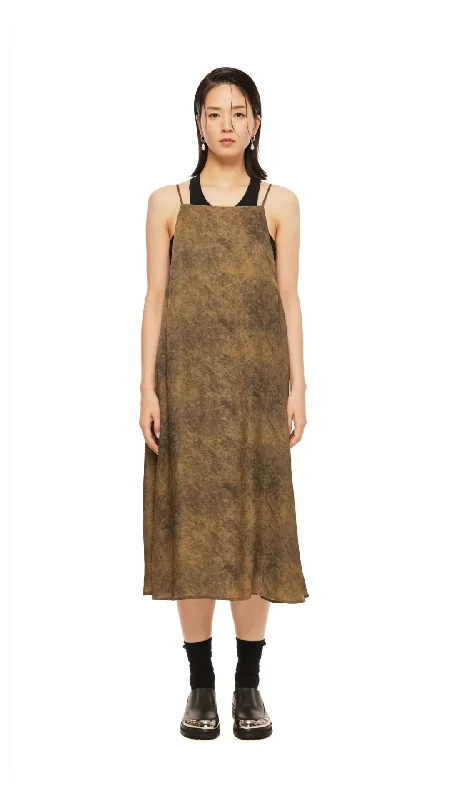 Snake sleek dresses-Stone Wash Effect Printed Two Way Tie Dress