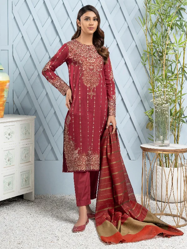 Women's clothing e-shop-3 Piece Lawn Suit-Gold Paste Print (Unstitched)