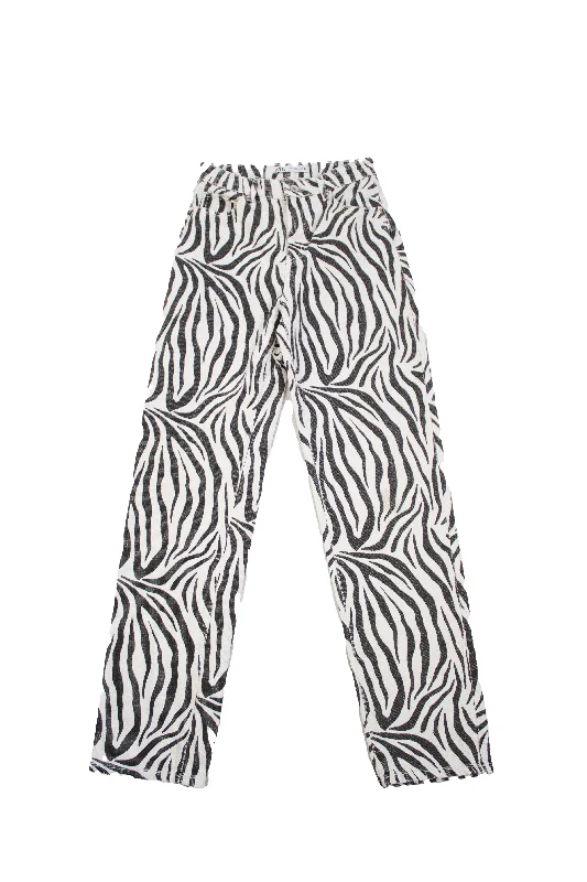 Bottoms with flats-ZARA - Zebra Print Jeans