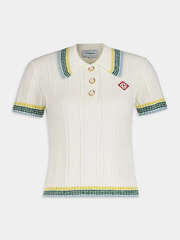 Women's clothing unique style-Vintage-Inspired Knit Polo