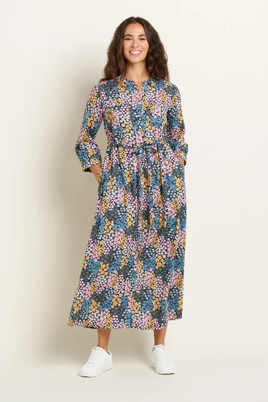 Dramatic one-shoulder dresses-Wildflower Meadow Shirt Dress