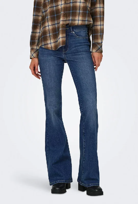 Bottoms with dinner outfits-ONLY ROSE HW RESTRO FLARED JEANS