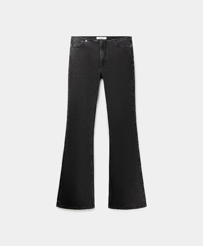 Bottoms with picnic outfits-Black Flared Jeans