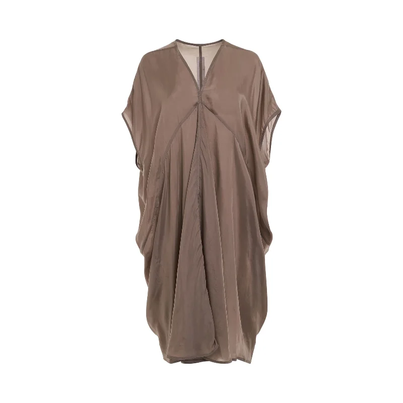 Dramatic one-shoulder dresses-Tommykite V Dress in dust