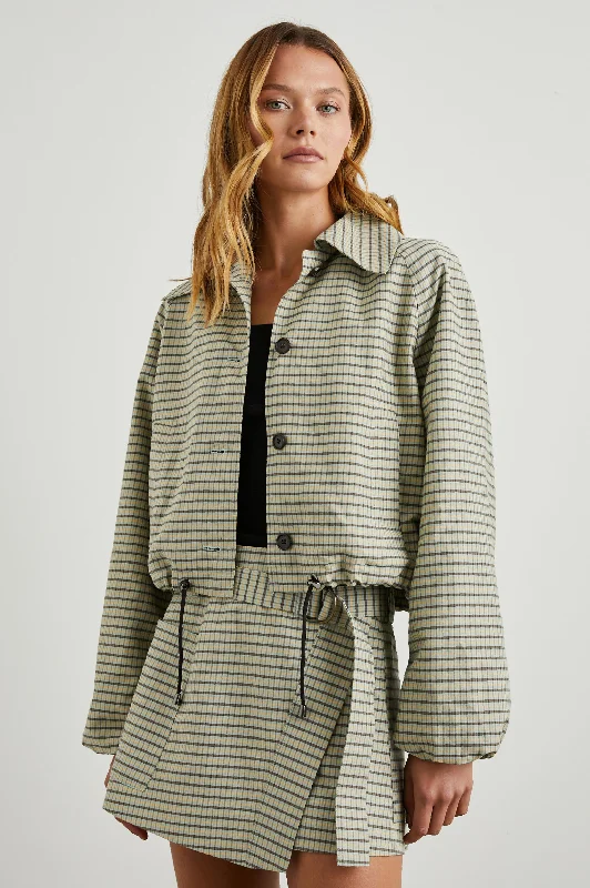 Jackets moss layer-NORTH JACKET - SAGE MINI CHECK