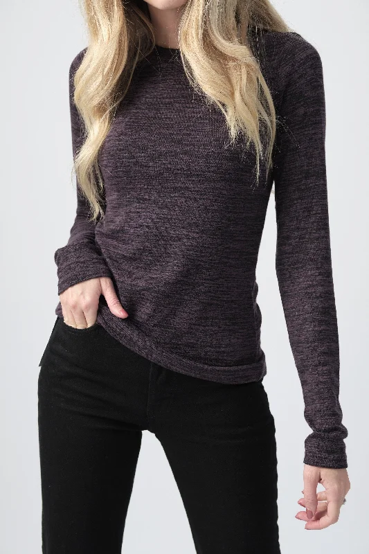 Free Tops-Jane Slim Long Sleeve Top in Purple Night