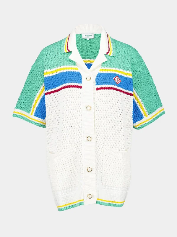 Women's clothing road trip-Crochet Tennis Shirt