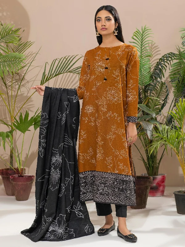 Women's clothing eveningwear-2 Piece Khaddar Suit-Printed (Unstitched)