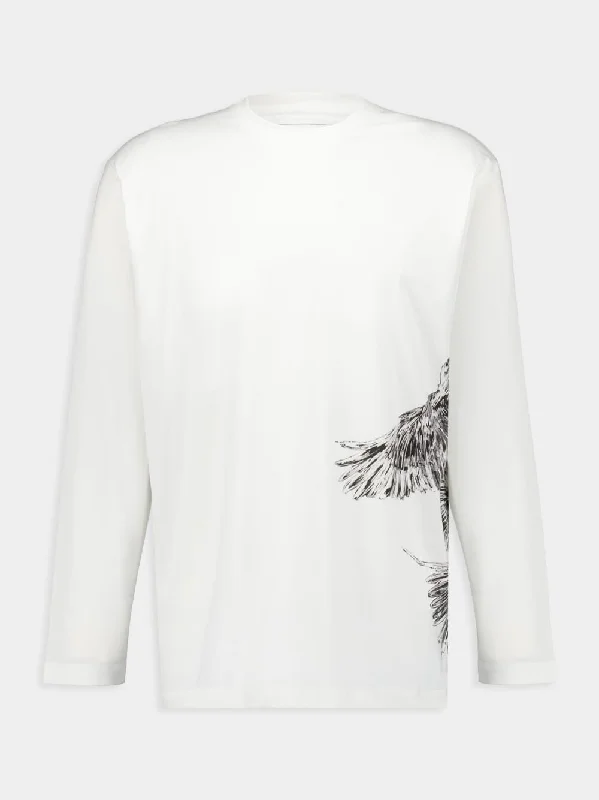 Women's clothing mood-lift-White Graphic Long Sleeve T-Shirt