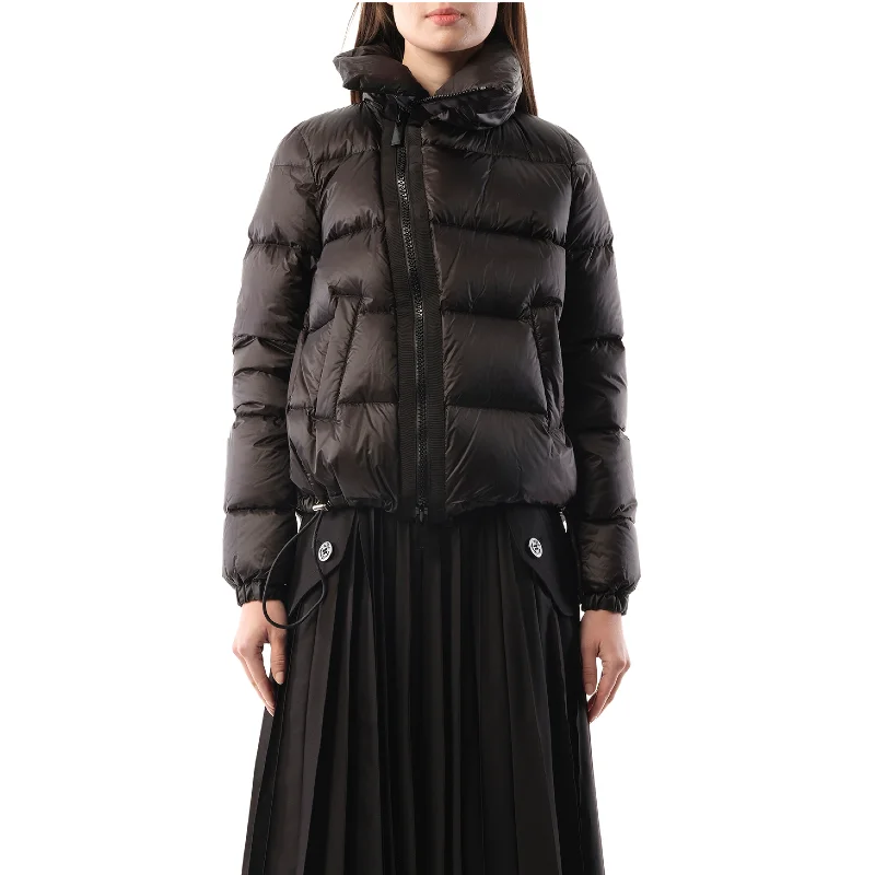 Jackets tale wrap-Puffer Jacket in Black