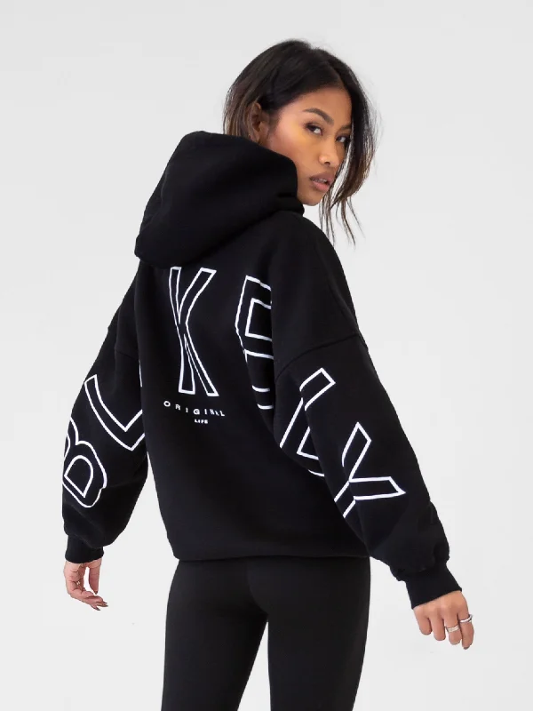 High-low hoodies & sweatshirts-Outline Isabel Oversized Hoodie - Black