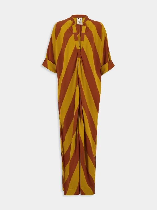 Women's clothing office chic-x Marrakshi Morion Yellow Striped Kaftan