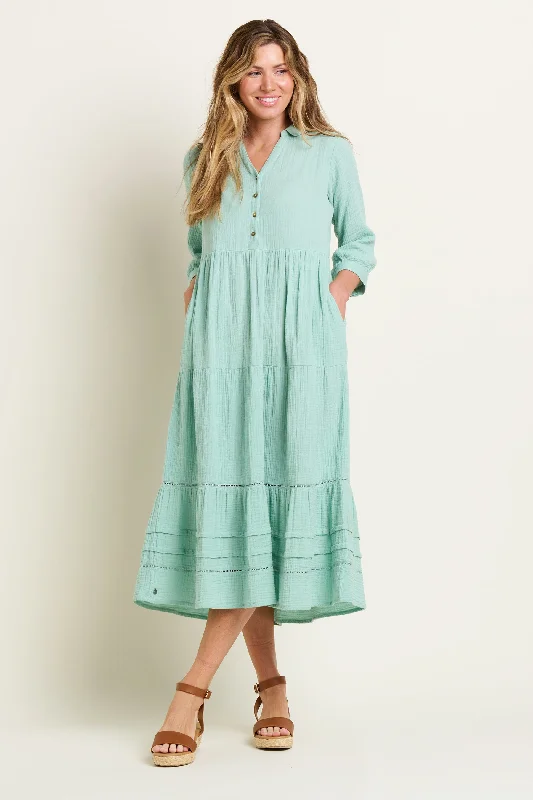 Clean minimalist dresses-Green Erica Maxi Dress