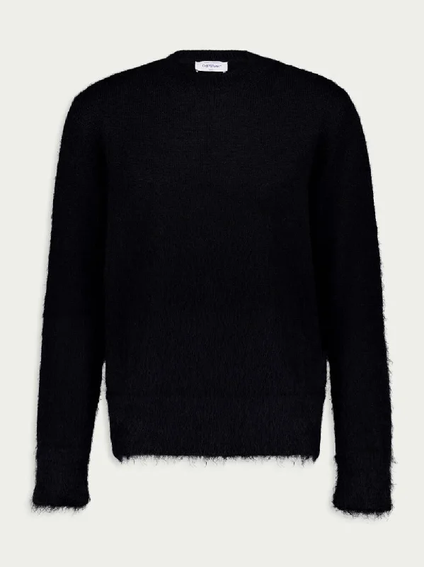 Women's clothing polyester-Mohair Arrow Knit Crewneck