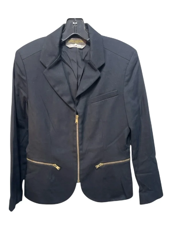 Jackets jute thread-Louis Vuitton Uniformes Size 40 Black Cotton Blend Zip Front Long Sleeve Jacket