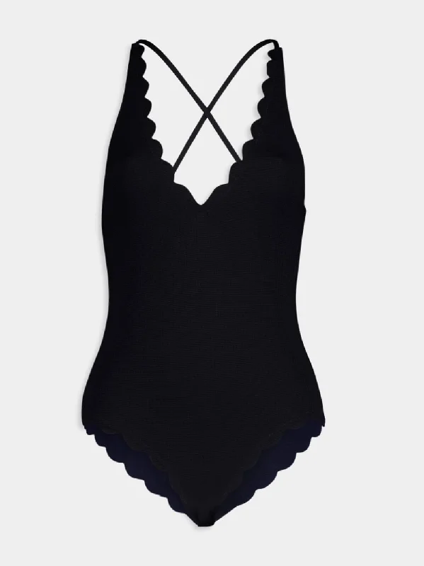 Women's clothing designer looks-Black North Maillot 