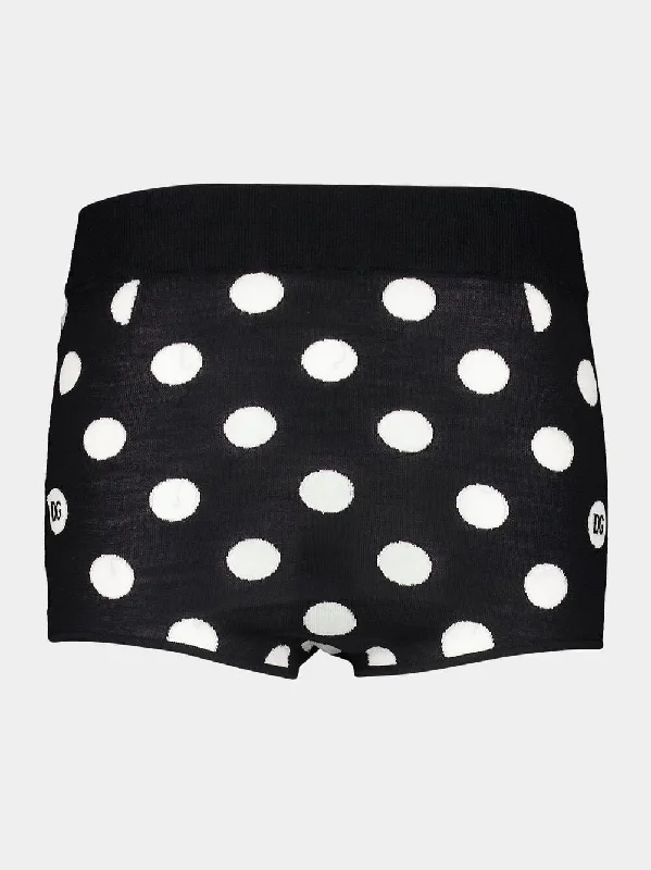 Women's clothing retail-Polka-Dot Wool and Silk High-Waisted Panties