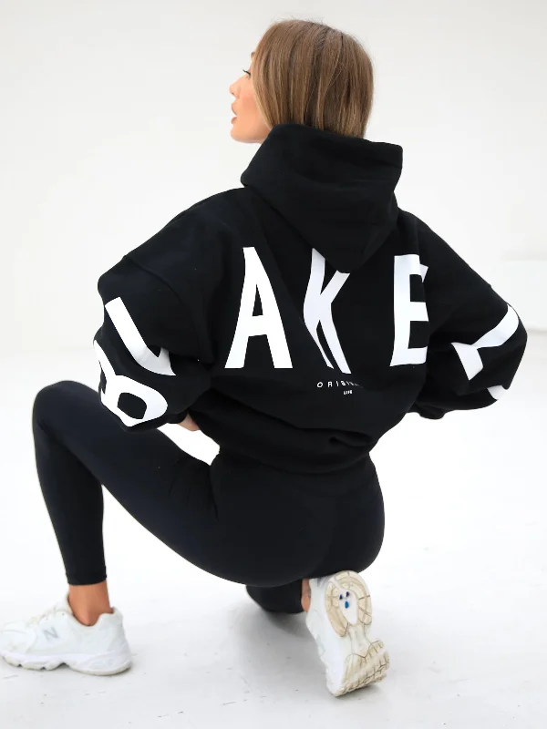 Double-stitched hoodies & sweatshirts-Isabel Oversized Hoodie - Black