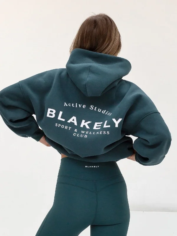 Battery-powered hoodies & sweatshirts-Active Studios Oversized Hoodie - Teal Green