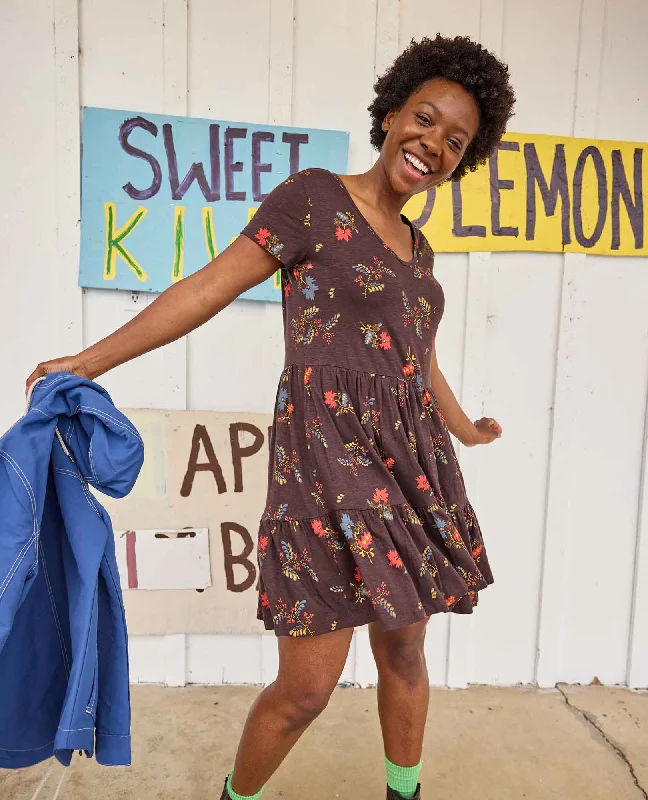 Sleeveless linen dresses-Marley Tiered Short Sleeve Dress