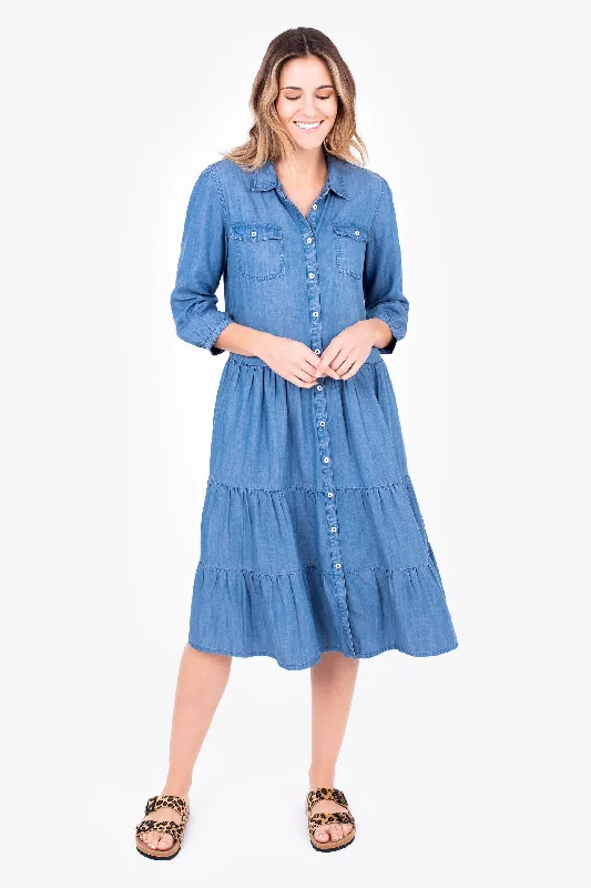 Off-shoulder sexy dresses-Aubree Shirt Dress