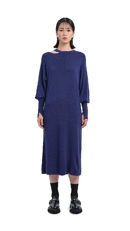 Cotton cool dresses-Biella Wool Knit Dress