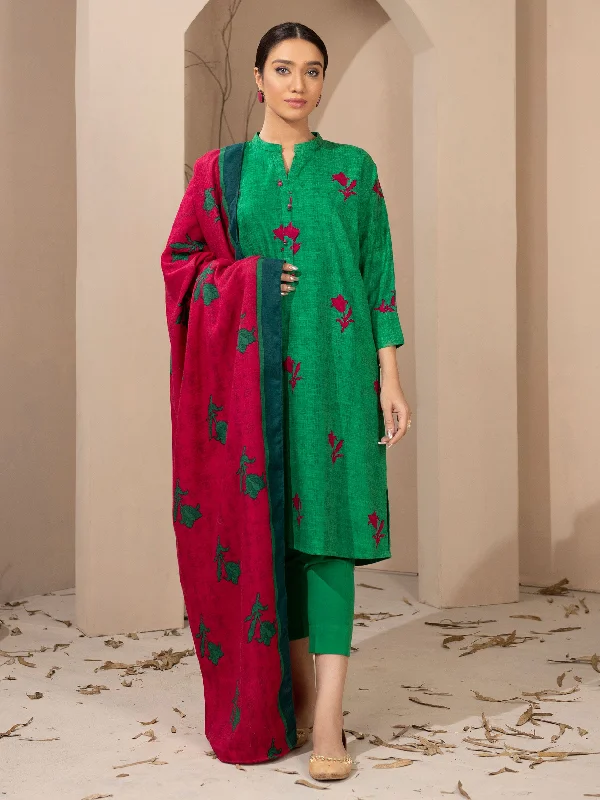 Women's clothing adventure looks-3 Piece Khaddar Suit-Printed (Unstitched)