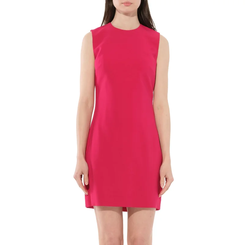 Colorblock pop dresses-Midi Dress in Fushia