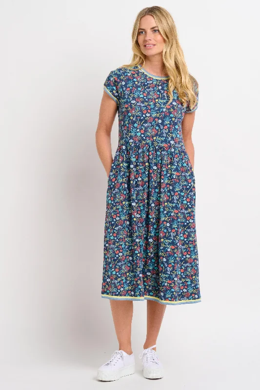 Quirky polka dot dresses-Vintage Ditsy Midi Dress