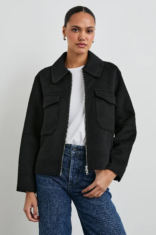 Jackets luster layer-CHEYENNE JACKET - BLACK