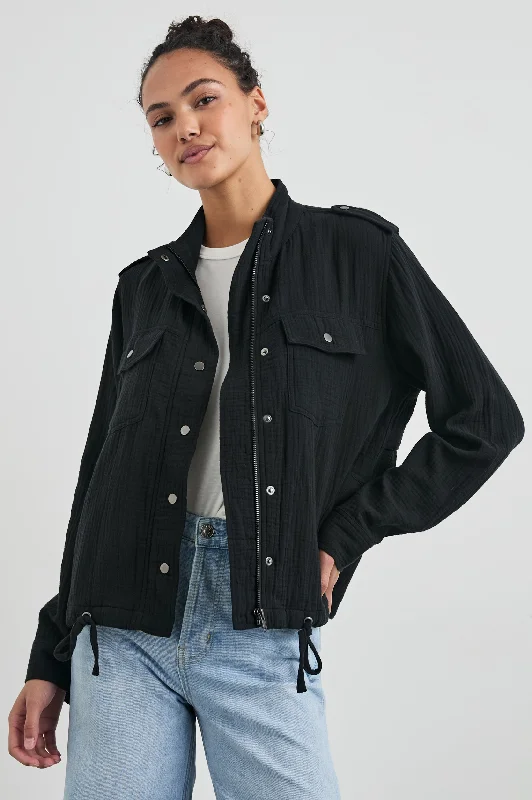 Jackets pull-tab zip-COLLINS JACKET - GAUZE BLACK