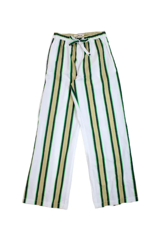 Bottoms for team-Venroy - Striped Cotton Pants