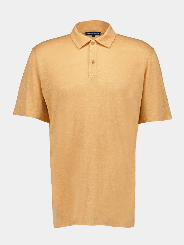 Women's clothing family-Orange Mello Linen Polo