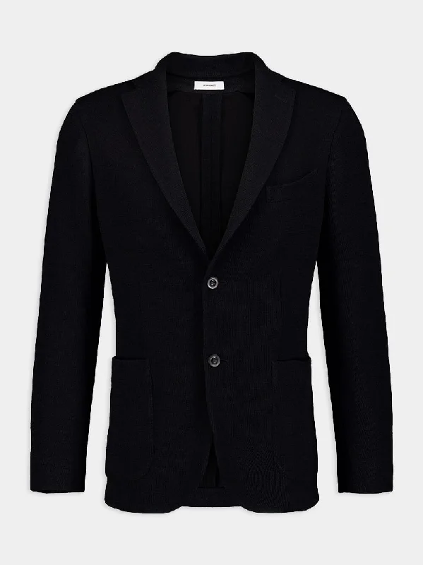 Women's clothing high neck-Single-breasted Wool Blazer