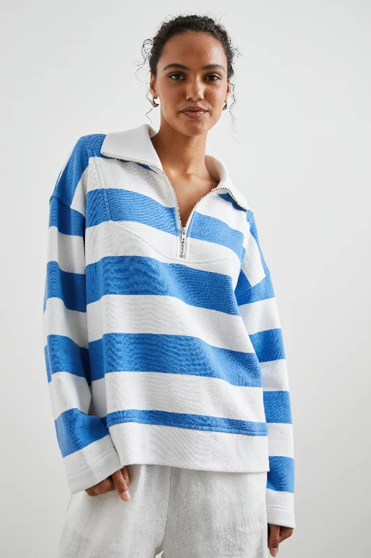 Bohemian hoodies & sweatshirts-PARKER SWEATSHIRT - OCEAN RUGBY STRIPE